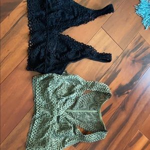 Two aerie bralettes